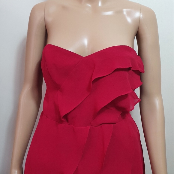 Pilgrim Australia pink strapless mini dress Sze 10 ruffled tiered cocktail party - Picture 3 of 6